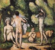Paul Cezanne were five men and Bath oil painting artist